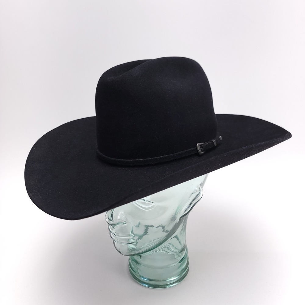 Rodeo‎ King Black 5XXXXX Beaver Quality Felt Cowboy Hat Size 7 Western Cattleman